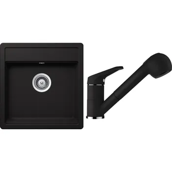 Granitový dřez Set Schock S20-2 (dřez Nemo N-100S Nero + baterie Cosmo.120 Nero)