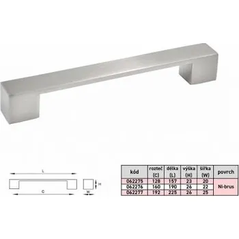 Věšák Úchytka NIKOL 128/158 Ni broušený