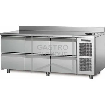 Coldline Chladící stůl TA17/6MS s deskou, dřezem a zadním lemem Varianta: Chladící stůl TA17/6MS s deskou, dřezem a zadním lemem