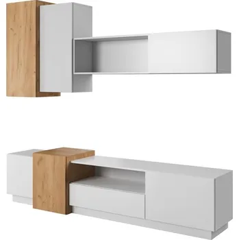 Obývací stěna Eoshop Obývací stěna TRID, Bílá / Dub Craft Zlatý