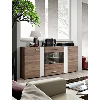 Komoda ImportWorld Komoda Hortense, dub truflový/dub truflový a bílý lesk