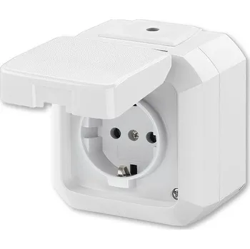 Elektrická zásuvka 5518N-C03510 B Zásuvka 1-násobná s ochr. kontakty, s víčkem, IP 54, ABB