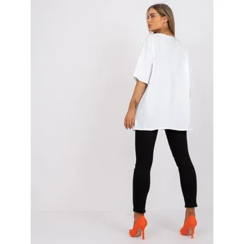 Dámské tričko Dámské tričko s nášivkou bavlněné COLA bílé a oranžové