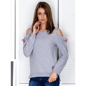 Dámská mikina Dámská mikina CUT se stuhami světle šedá