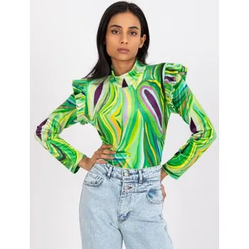 Dámské tričko Dámská halenka s volánky LINA zelená