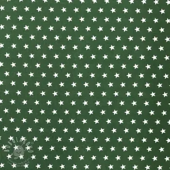 Bavlněná látka Petit stars dark green