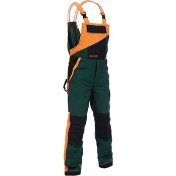 Jednorázový oděv SCILAR+ kalhoty s laclem - řetěz.pila - zele/oranž - 50/182