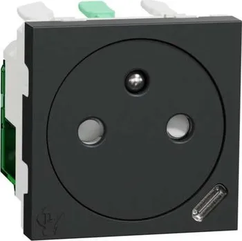 NU301554E Zásuvka skrytá 250V/16A + USB C 10.5W, 2.1A, 2M, Antracit, Schneider