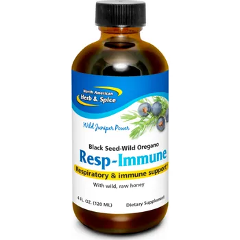 North American Herb & Spice | Podpora dýchacího systému - Resp-Immune - 60 ml, 120 ml Obsah: 120 ml micelizovaná směs divokých bylin, jalovce a raw medu - 60 ml, 120 ml