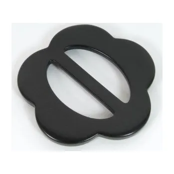 Spona opasková, plastová kytička, černá