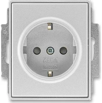vypínač a zásuvka 5518E-A03459 08 Zás. jedn. s ochr. kont. (schuko), s clonkami, titanová, ABB
