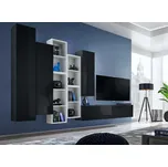 ImportWorld Obývací stěna MADONA XII, bílá matná, černá matná / černý lesk