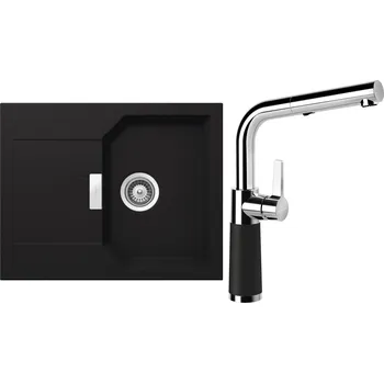 Granitový dřez Set Schock S15-9 (dřez Manhattan D-100XS Onyx + baterie SC-540.120 Onyx)