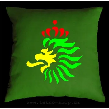 Dekorativní polštářek TEKNOSHOP RASTA LION HEAD dnb polštářek s potiskem modrý