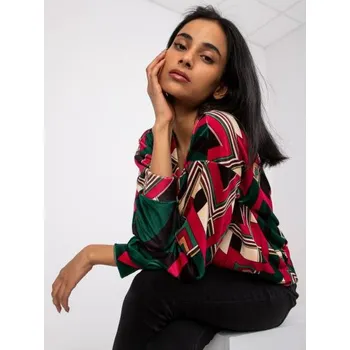 Dámská halenka Dámská halenka s potisky LEA zeleno-růžová