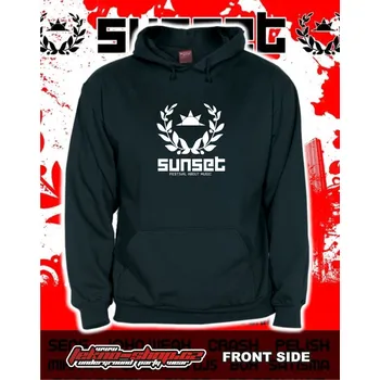 Pánská mikina TEKNOSHOP SunSet tekno mikina s kapucí s potiskem L černá
