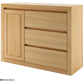 Komoda ImportWorld Komoda Sheena masiv buk v90 x š140 x h41 cm (Barva dřeva: Buk bělený)