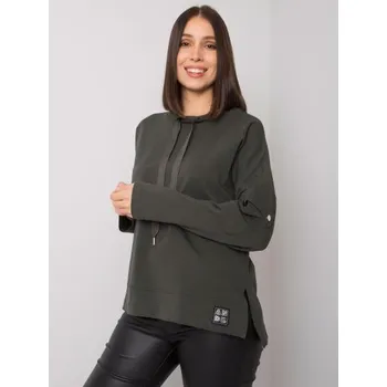 Dámská halenka Dámská halenka s kapsami na rukávech khaki plus size LUNNARA tmavě