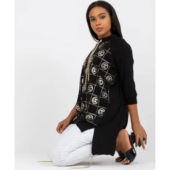 Dámské šaty Dámská halenka s delším zadním dílem plus size ANONA černá