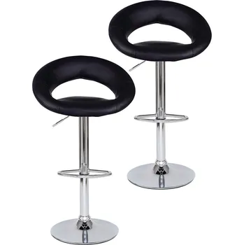 Jídelní židle Černé barové židle 2ks