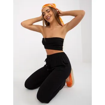 Dámské kalhoty Dámské kalhoty z lehké viskózové tkaniny SUBLEVEL černé