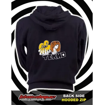 Pánská mikina TEKNOSHOP TeknoGirl tekno mikina na zip s kapucí s potiskem M černá