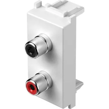 KM22PW-U Zásuvka audio 2xRCA 1M PW - lesklá bílá, TEM