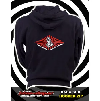 Pánská mikina TEKNOSHOP Sound System Dj tekno mikina na zip s kapucí s potiskem XXL černá