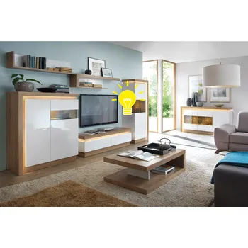 Obývací stěna LED OSVĚTLENÍ 1 BODOVÁ SQUARE, LEONARDO, LYNATET