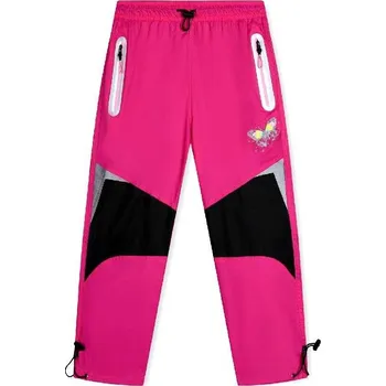 Dívčí kalhoty KUGO DÍVČÍ ŠUSŤÁKOVÉ KALHOTY MOTÝL, velikost 98 - 128 Barva: Růžová, Velikost: 98
