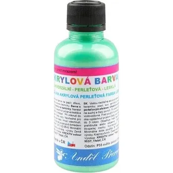 Speciální výtvarná barva Univerzální akrylové barvy lesklé 50g, perleťové - 8. SVĚTLE ZELENÁ PERLEŤOVÁ