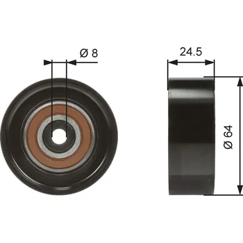 Vratná/vodicí kladka, klínový žebrový řemen GATES T38097