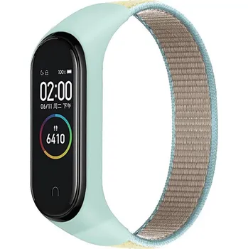 Sportovní měřič Náhradní náramek Mi band 3/4/5/6/7 SportNylon Barva: Tyrkysovo-Šedo-Žlutá, Pro Přístroj: Xiaomi Mi band 3/4/5/6/7 MIBANDCZX01323