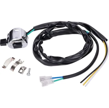 101 Octane Přepínač na řidítka Merit Replica s kabelem - chromovaný, 5 funkcí, Moped IP44245