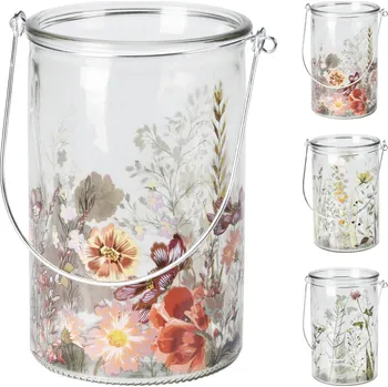 Svícen Svícen skleněný WILD FLOWERS 17,5x13 cm