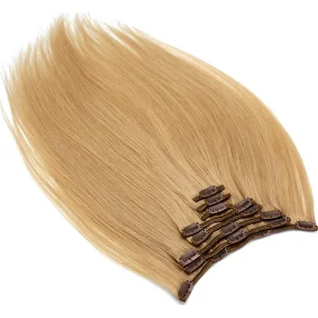 Příčesek Clip in vlasy 40cm REMY lidské vlasy 100g - přírodní blond