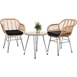 Balkonový set Bali 2 + 1 přírodní/černý