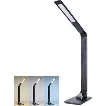 Lampička Solight LED stolní lampička stmívatelná, 8W, display, změna chromatičnosti, hliník, černá - WO59-B