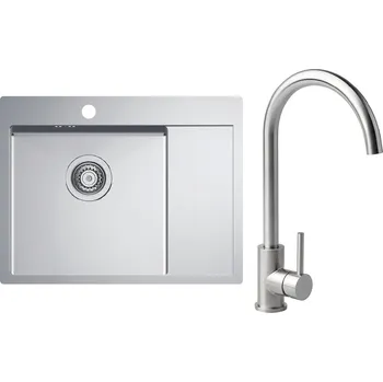 Kuchyňský dřez Set Alveus (dřez Quarto 20 Satin + baterie Viola Kartáčovaná ocel) SETA22187