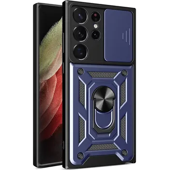 Pouzdro na mobilní telefon IZMAEL.eu Hybrid armor Camshield pro Samsung Galaxy S23 Ultra modrá