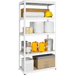 Kovona regál FUTUR 180x75x35 5 polic Nosnost 1250 KG - Lakovaný Bílý