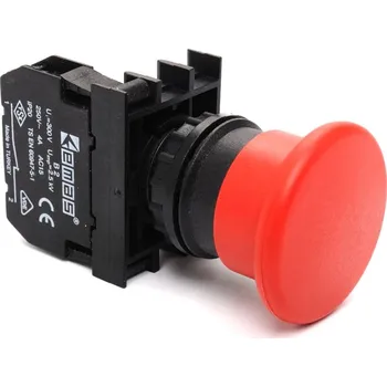 Stykač EMAS Tlačítko B102MK s hřib.knoflíkem červená B102MK
