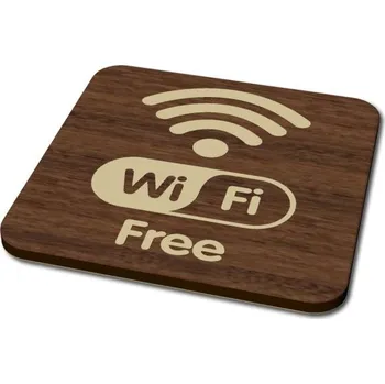 Informační tabulka Pelisport Dřevěný kombi piktogram WiFi 2 10 x 10 cm