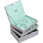 Stackers, Krabička na šperky Stackers trojitá classic šedo-mátová - Formadore