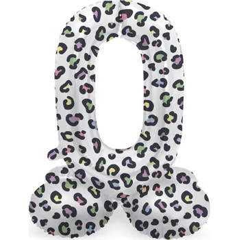 Folat Balónek fóliový číslo 0 samostojné Duhový panter 41 cm