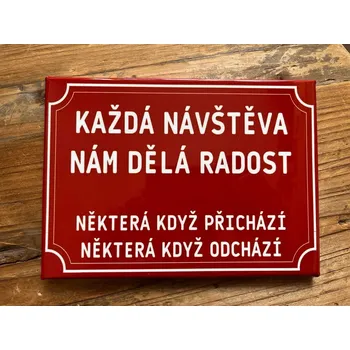 Plechová cedule Plechové cedule Návštěva 28,5 x 18,5 cm