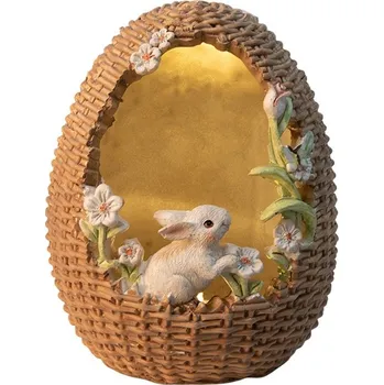 Velikonoční dekorace Clayre & Eef 6PR3859 LED velikonoční králík ve vajíčku