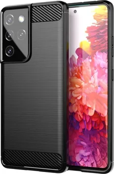 Pouzdro na mobilní telefon Forcell Carbon Case pro Samsung Galaxy S21 Ultra 5G černé