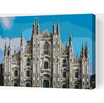 Malování podle čísel - Katedrála Duomo di Milano Velikost: 30x40cm, Rámování: Pouze srolované plátno