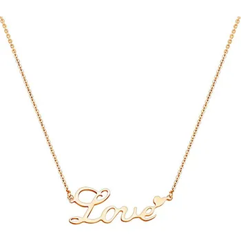 Náhrdelník Šperky4U Zlacený ocelový náhrdelník "Love" - OPD0018-RD